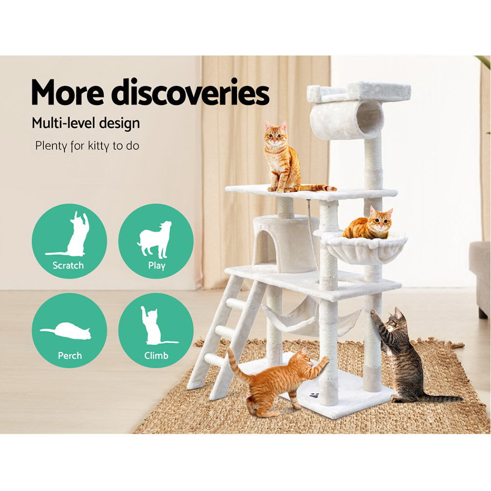 Medium Cats Tree Scratching Post Tower Cat Condo House - 141cm Tall - Homecoze