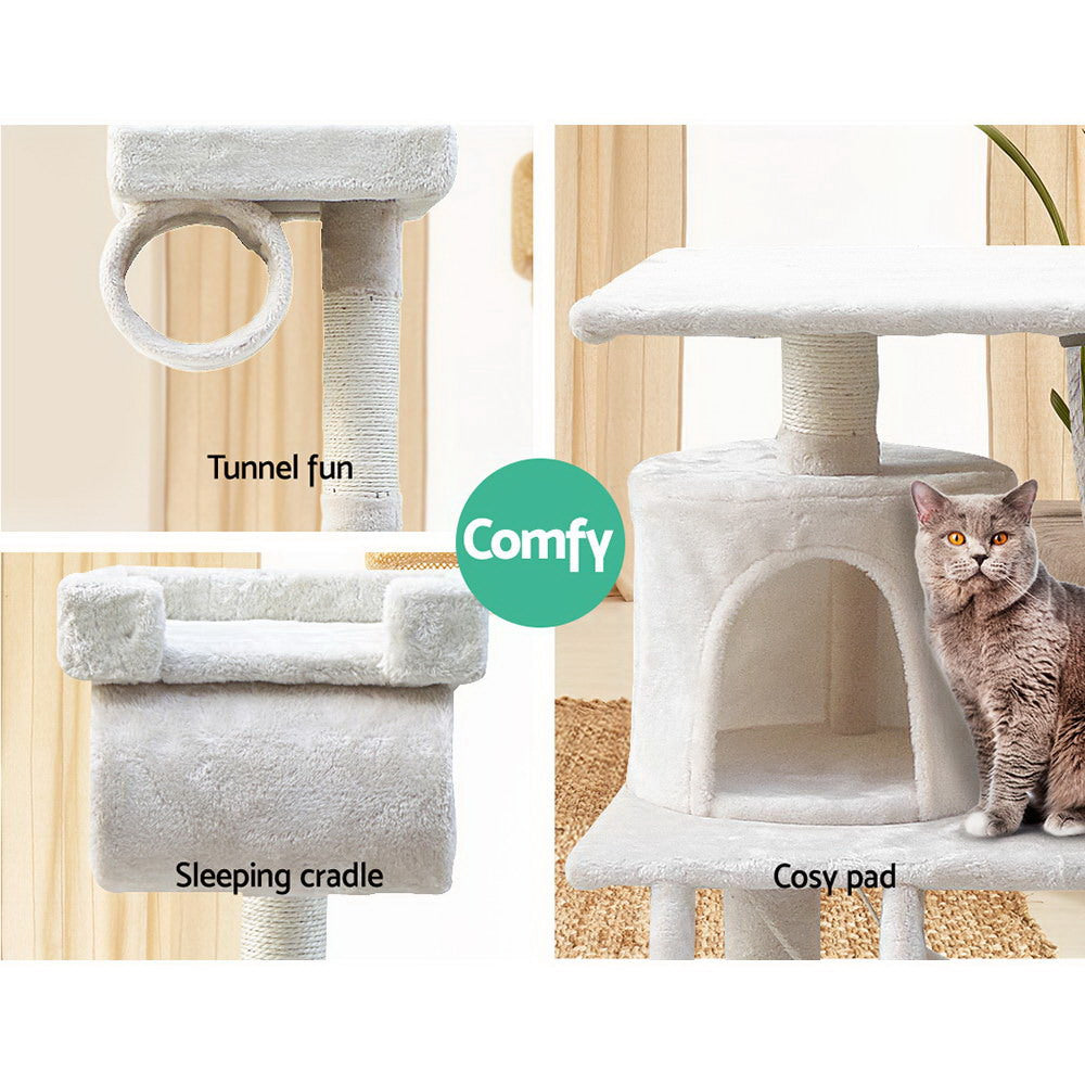 Medium Cats Tree Scratching Post Tower Cat Condo House - 141cm Tall - Homecoze