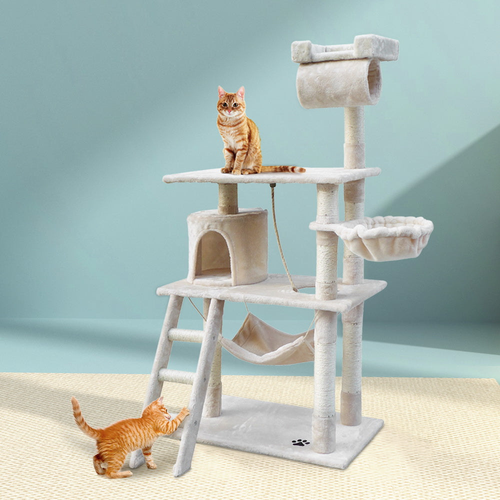 Medium Cats Tree Scratching Post Tower Cat Condo House - 141cm Tall - Homecoze