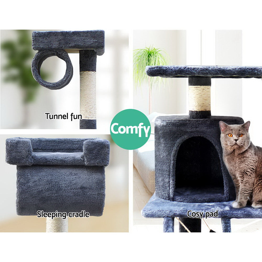Medium Cats Tree Scratching Post Tower Cat Condo House - 141cm Tall - Homecoze