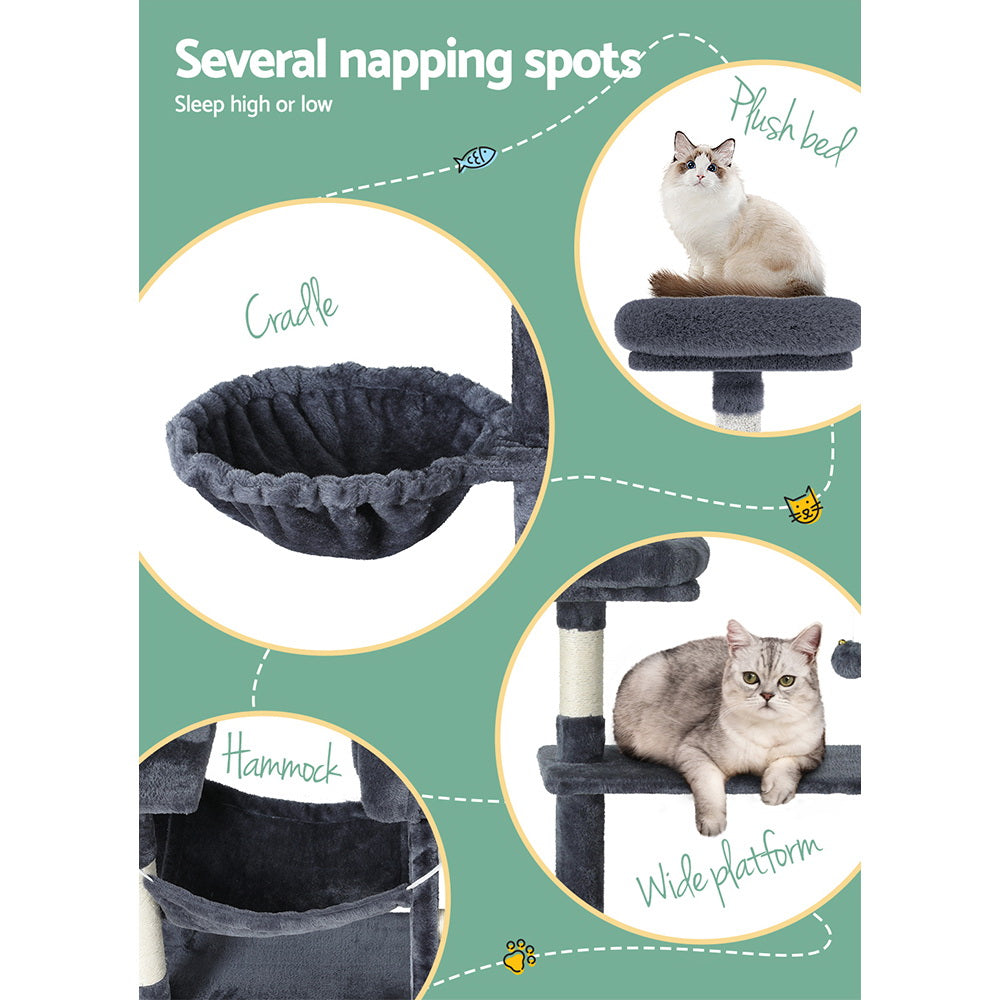 Medium Cat Tree Tower Scratching Post Muilti-level Cat Condo House 144cm - Homecoze