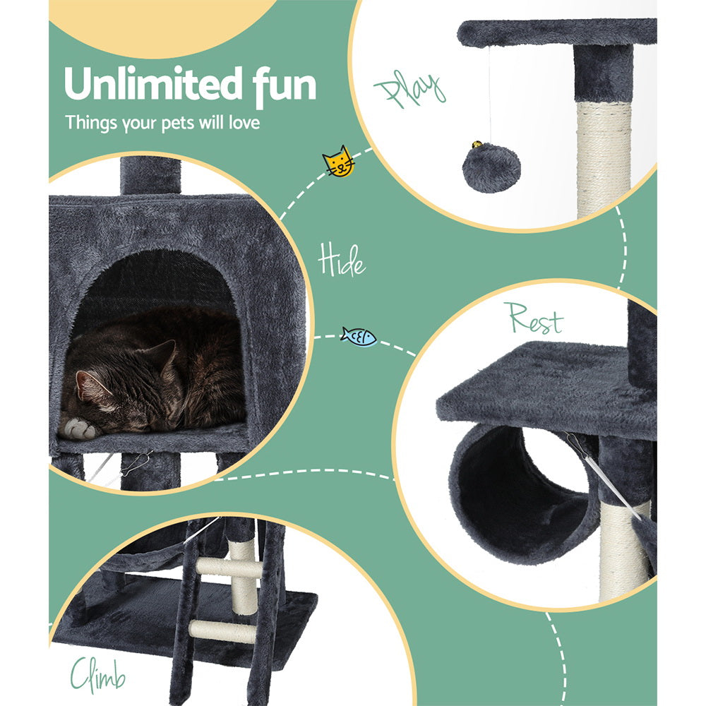 Medium Cat Tree Tower Scratching Post Muilti-level Cat Condo House 144cm