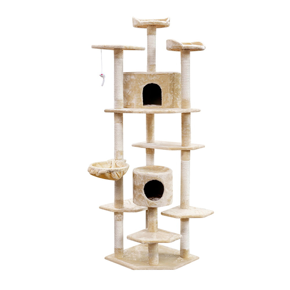 Extra Large Cats Tree Scratching Post Tower Cat Condo House - 203cm Tall - Homecoze