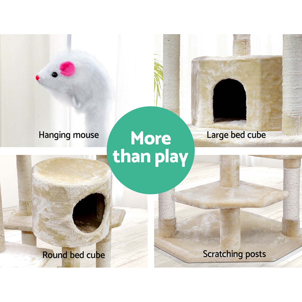 Extra Large Cats Tree Scratching Post Tower Cat Condo House - 203cm Tall - Homecoze