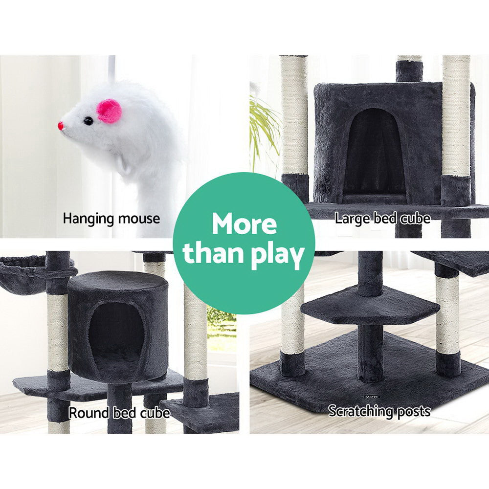 Extra Large Cats Tree Scratching Post Tower Cat Condo House - 203cm Tall - Homecoze