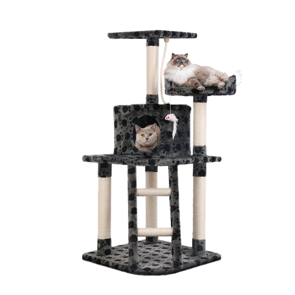 Medium Cat & KItten Tree Scratching Post Tower with Sisal Posts - 120cm Tall - Homecoze