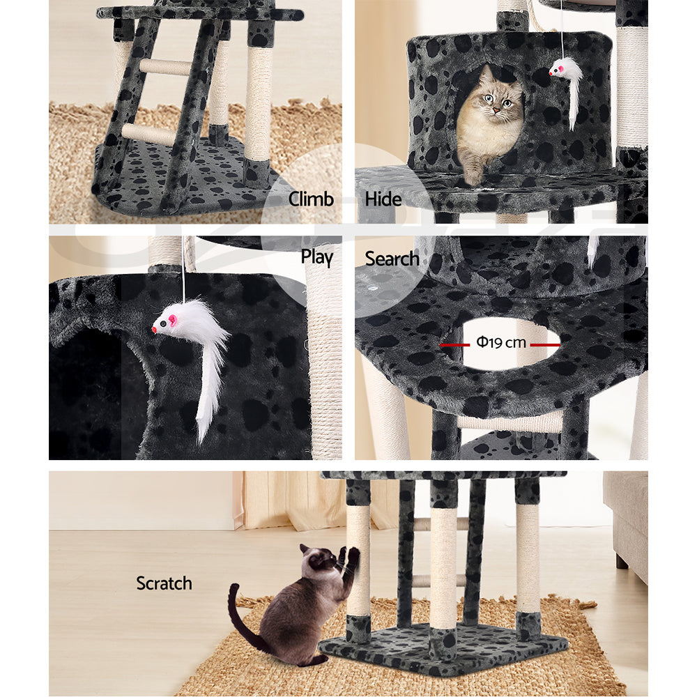 Medium Cat & KItten Tree Scratching Post Tower with Sisal Posts - 120cm Tall - Homecoze