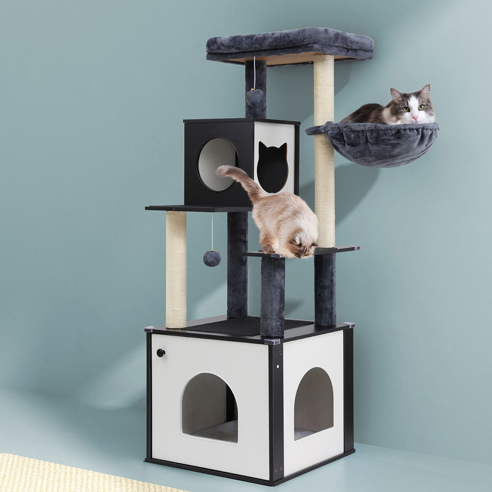 Cat Condo Scratching Tree Tower 144cm - Homecoze