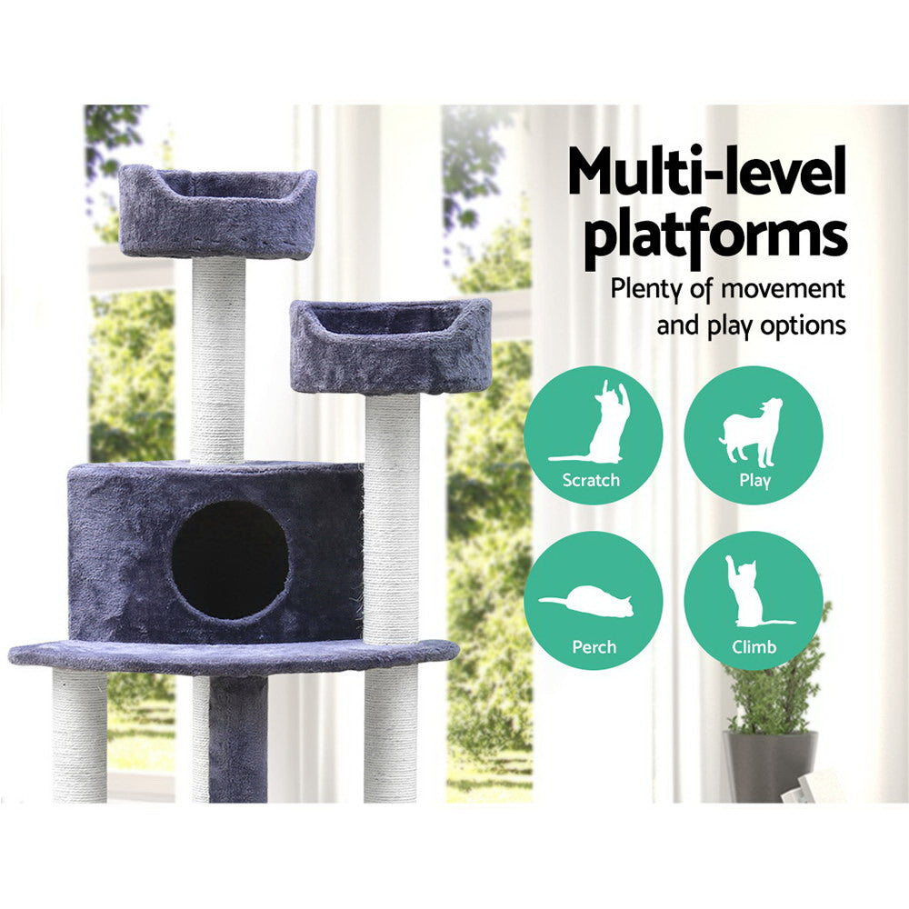 Medium Cats Tree Scratching Post Tower Cat Condo House - 126cm Tall - Homecoze