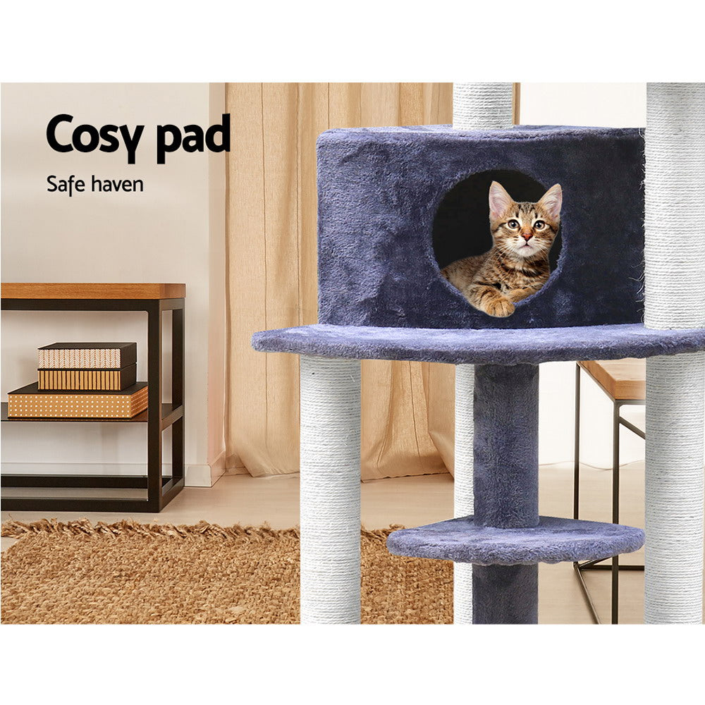 Medium Cats Tree Scratching Post Tower Cat Condo House - 126cm Tall - Homecoze