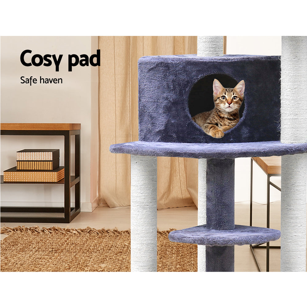 Medium Cats Tree Scratching Post Tower Cat Condo House - 126cm Tall - Homecoze