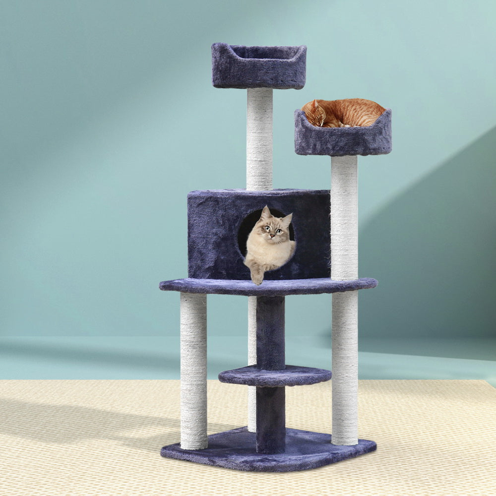Medium Cats Tree Scratching Post Tower Cat Condo House - 126cm Tall - Homecoze