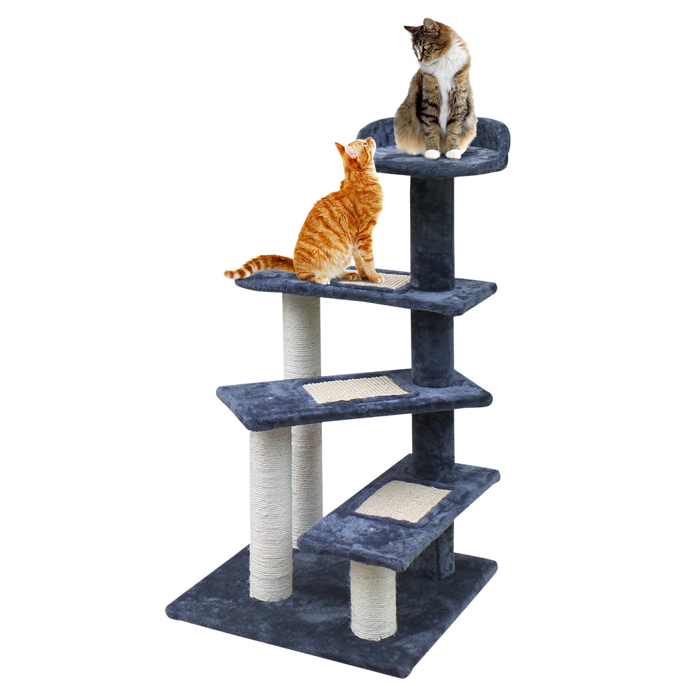 Small Cats Stairs Scratching Tree Post Tower Cat Condo House - 100cm Tall - Homecoze