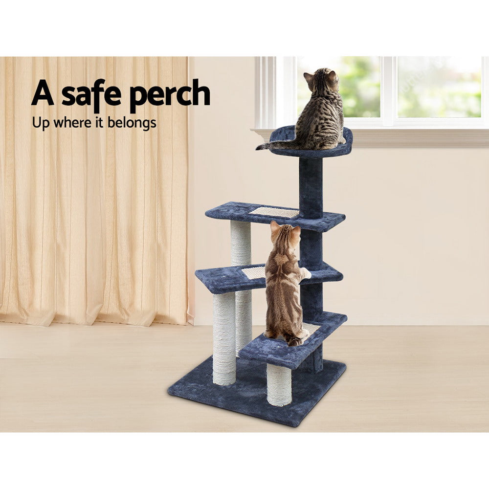 Small Cats Stairs Scratching Tree Post Tower Cat Condo House - 100cm Tall - Homecoze
