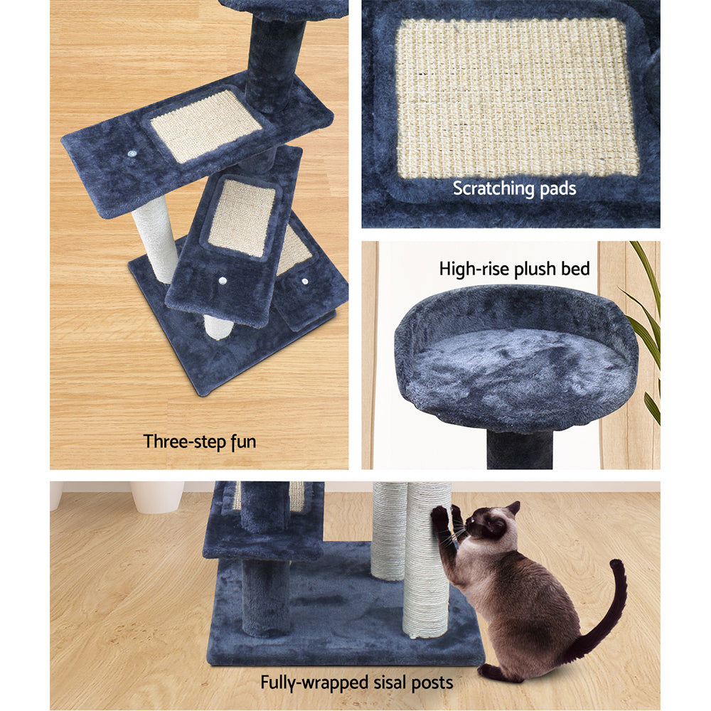 Small Cats Stairs Scratching Tree Post Tower Cat Condo House - 100cm Tall - Homecoze