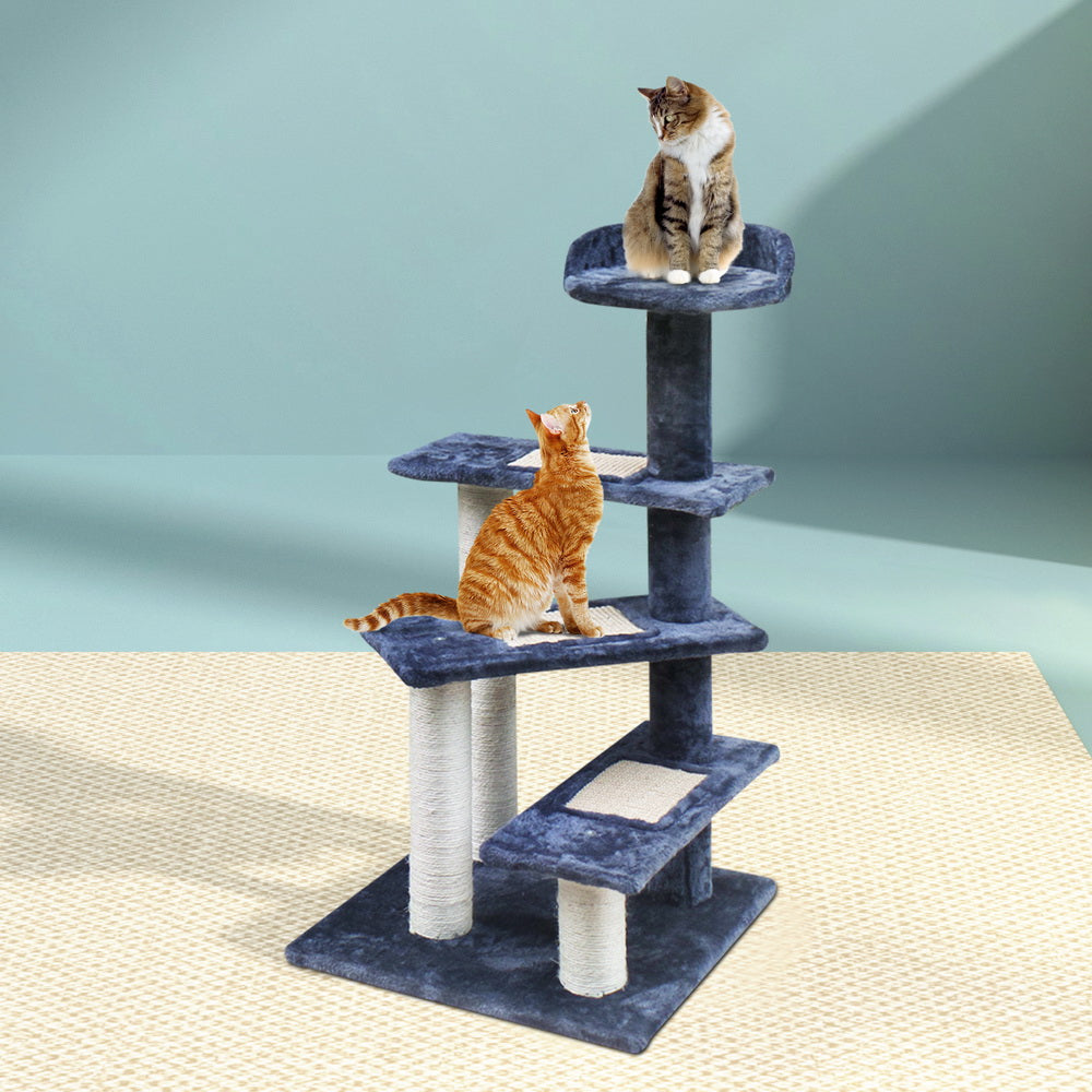 Small Cats Stairs Scratching Tree Post Tower Cat Condo House - 100cm Tall - Homecoze