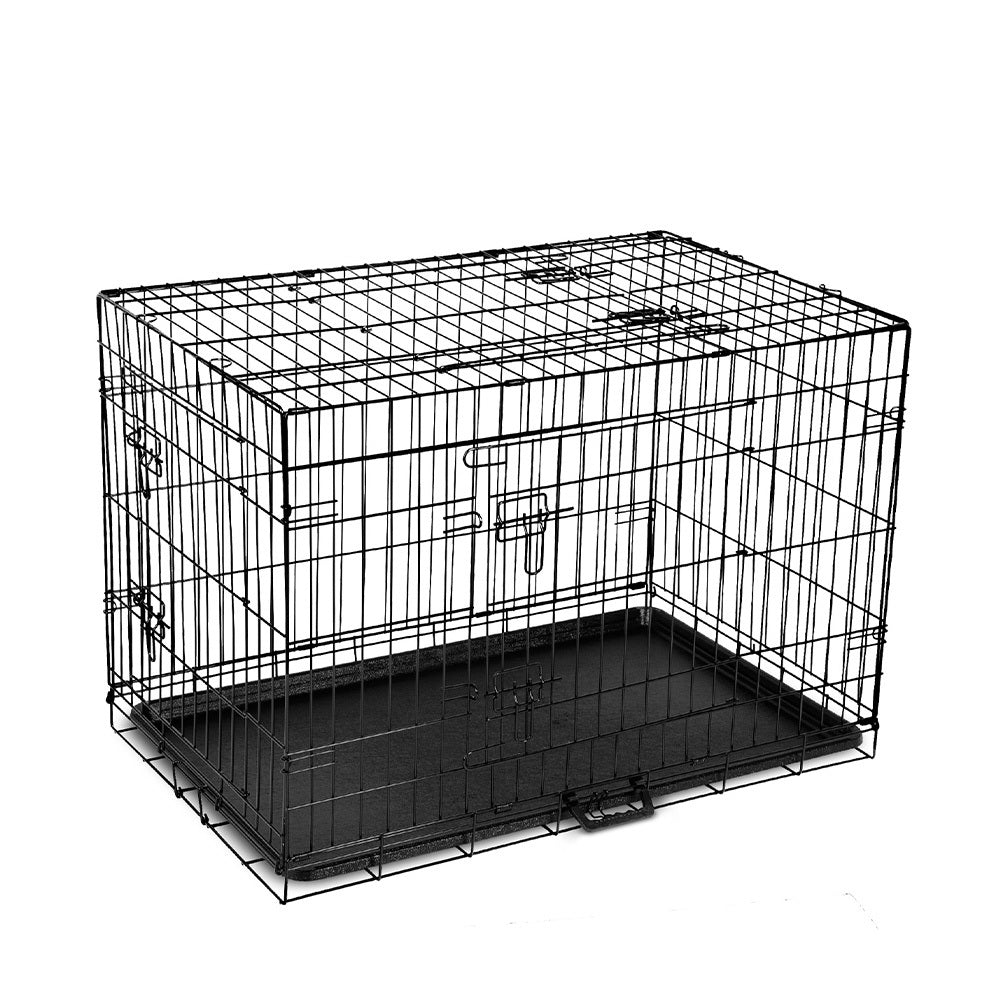 Dog Crate 36" Foldable Pet Cage - Black - Homecoze