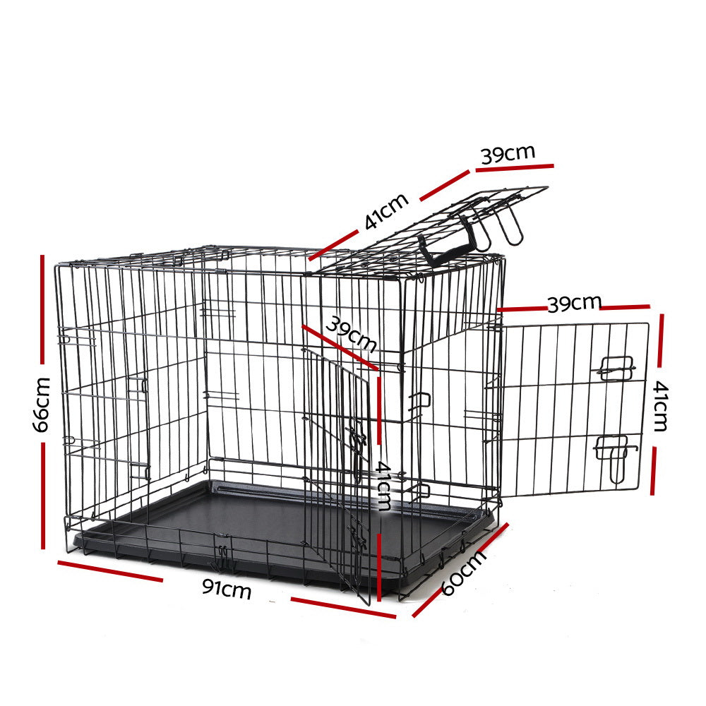 Dog Crate 36" Foldable Pet Cage - Black - Homecoze