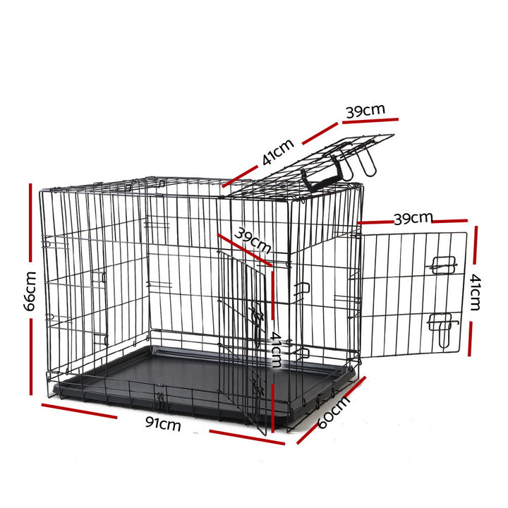 Dog Crate 36" Foldable Pet Cage - Black