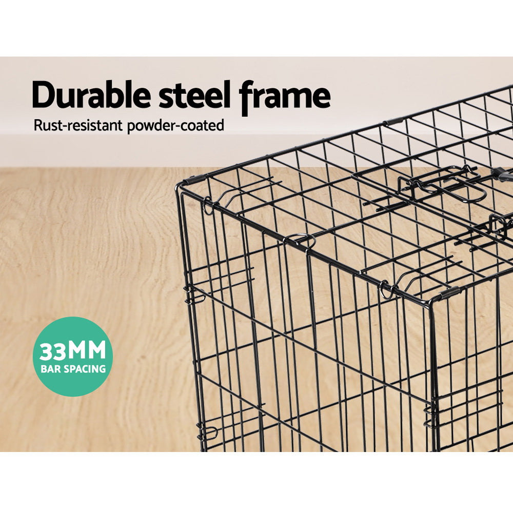Dog Crate 36" Foldable Pet Cage - Black - Homecoze