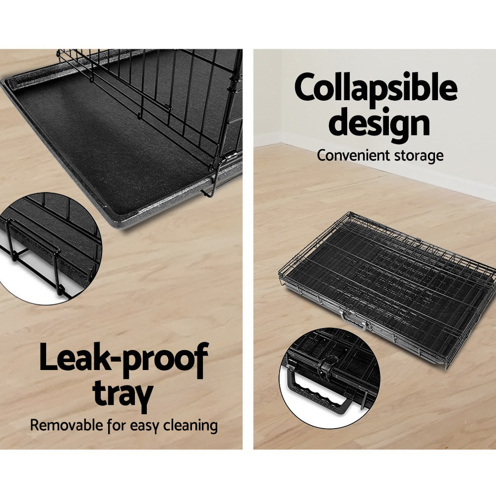 Dog Crate 36" Foldable Pet Cage - Black - Homecoze