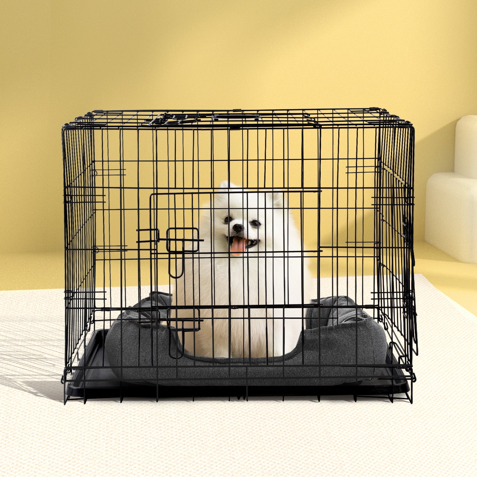 Dog Crate 36" Foldable Pet Cage - Black - Homecoze