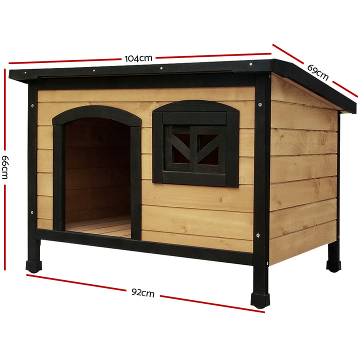 Dog Kennel Large Wooden Pet House 96cm x 69cm x 66cm - Homecoze