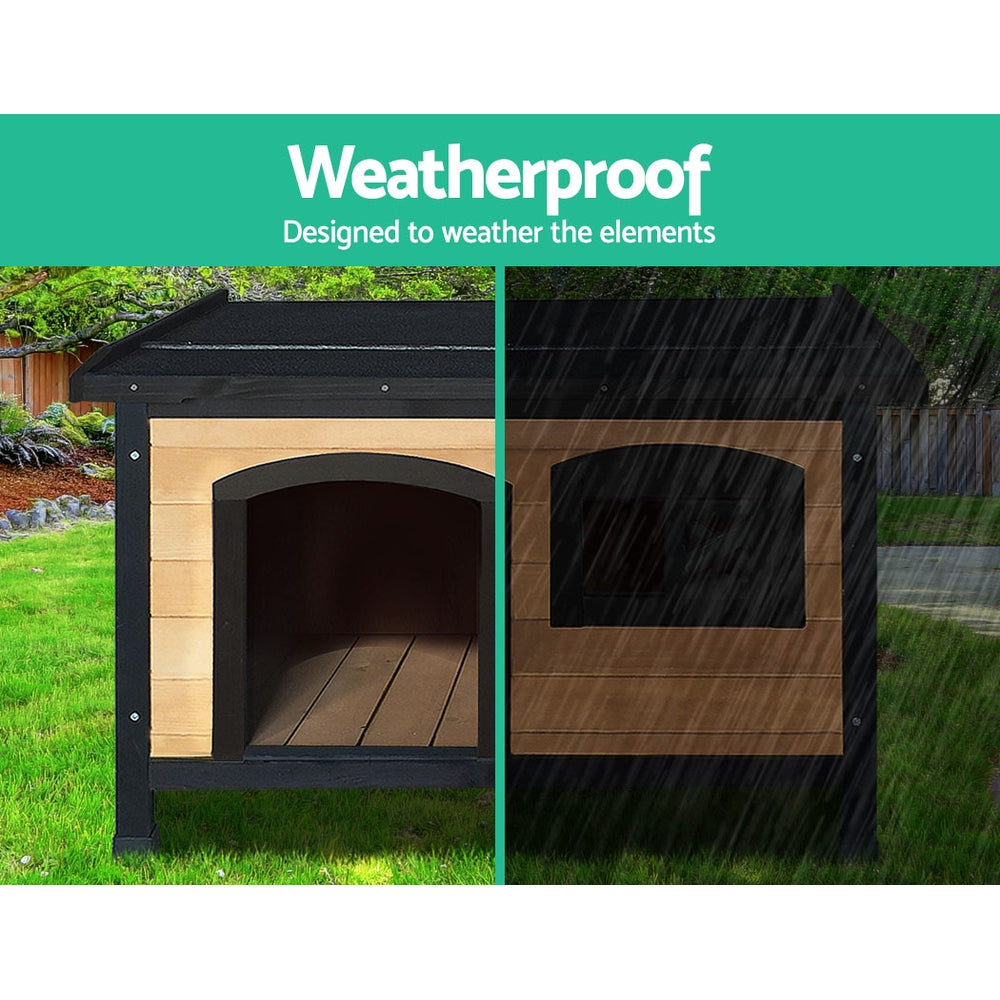 Dog Kennel Large Wooden Pet House 96cm x 69cm x 66cm - Homecoze