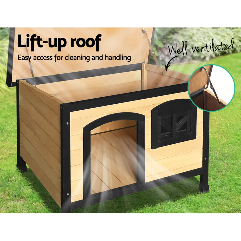 Dog Kennel Large Wooden Pet House 96cm x 69cm x 66cm - Homecoze