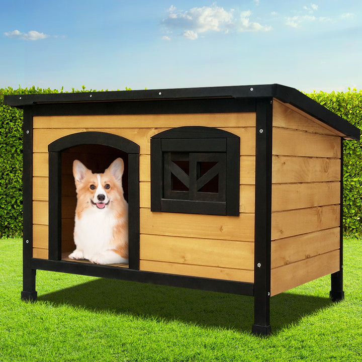 Dog Kennel Large Wooden Pet House 96cm x 69cm x 66cm - Homecoze