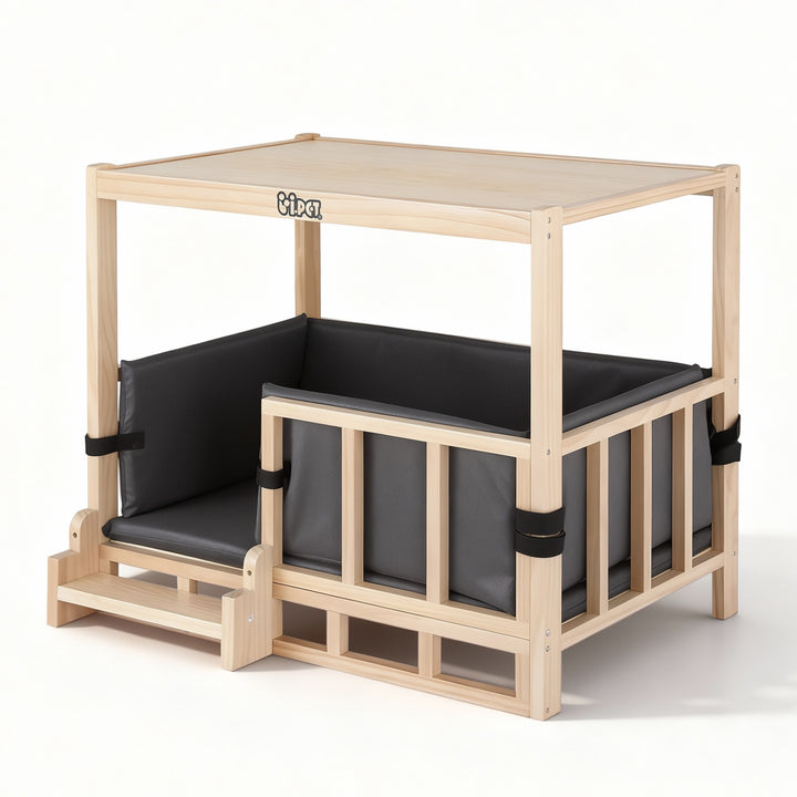 2-in-1 Small Wooden Dog Bed Side Table