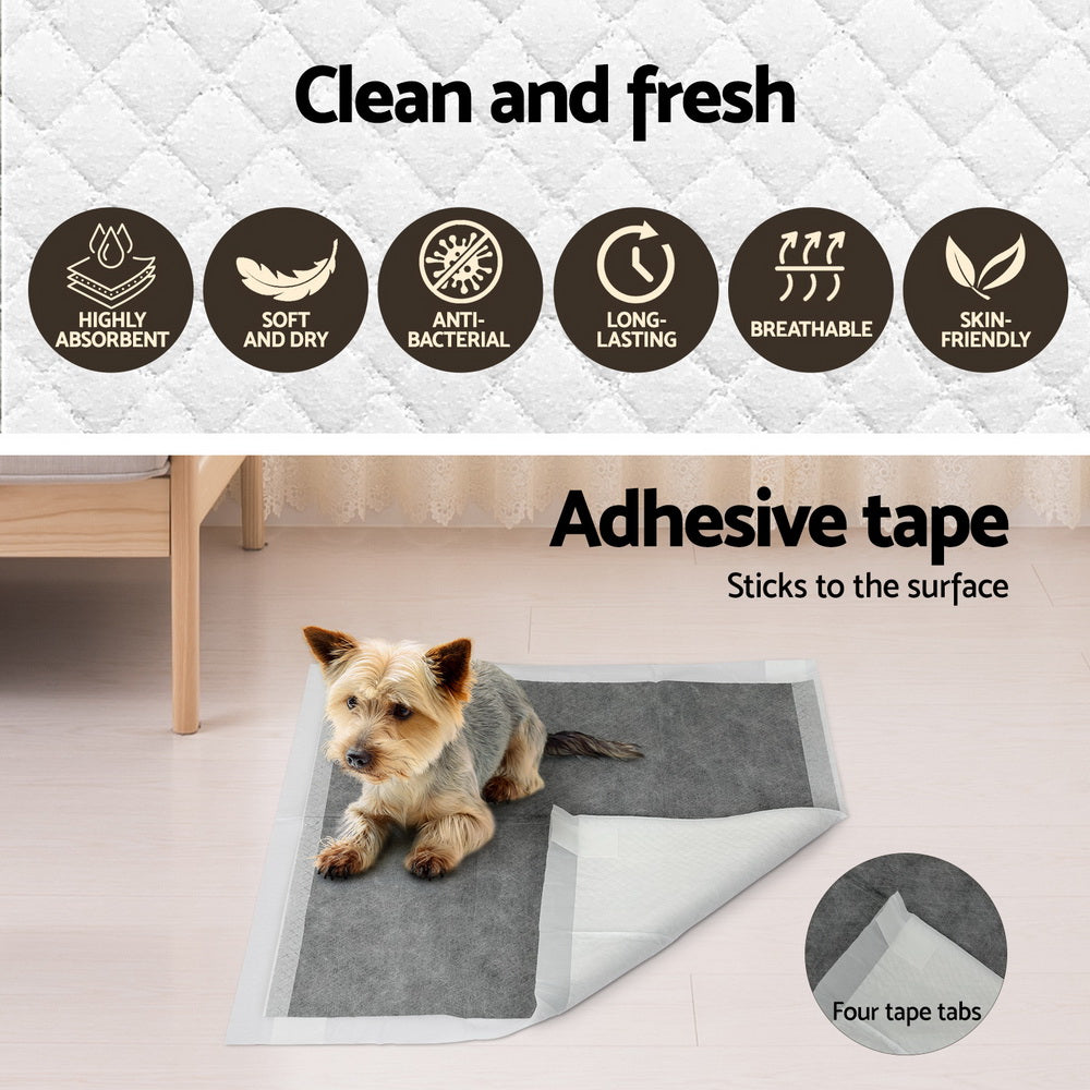 Pet Training Pads 200 Bulk Pack Puppy Dog Cat Toilet Indoor 60x60cm - Grey