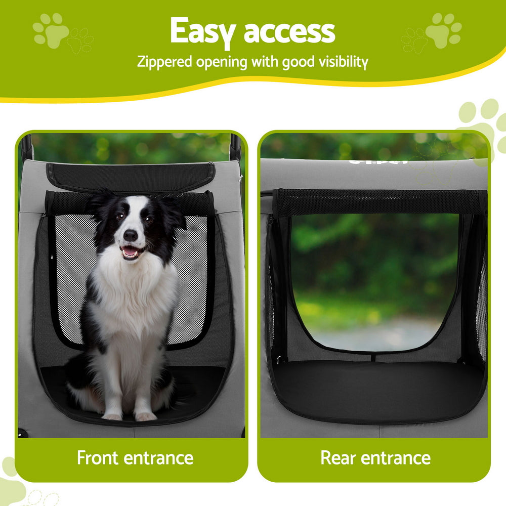 Pet Pram Large Cat or Dog Low Set 4 Wheel Foldable Carrier Stroller - Homecoze