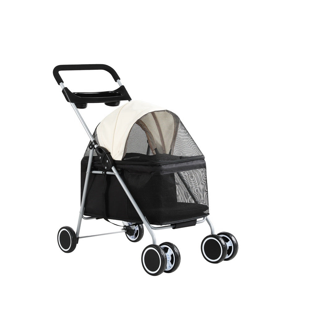Pet Pram Cat or Small Dog Carrier Foldable Travel Stroller - Homecoze