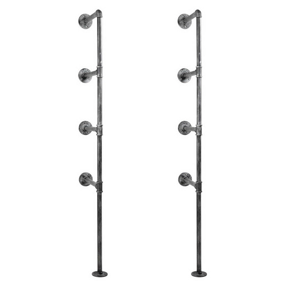 Industrial Series DIY 4 Tier Metal Pipe Wall Shelf Bracket Set (Brackets Only) - Homecoze