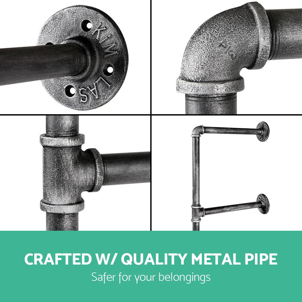 Industrial Series DIY 4 Tier Metal Pipe Wall Shelf Bracket Set (Brackets Only) - Homecoze