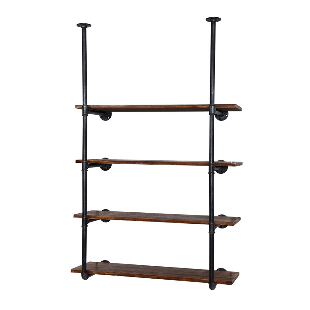 Industrial Series 4 Tier Hanging Style Metal Pipe Wall Shelf Set - Homecoze