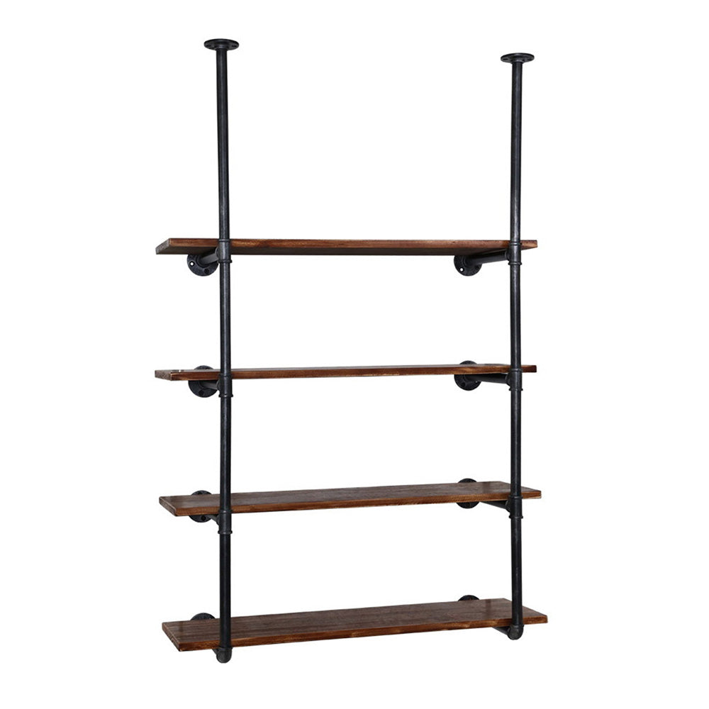 Industrial Series 4 Tier Hanging Style Metal Pipe Wall Shelf Set - Homecoze