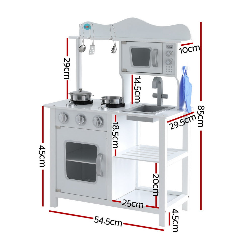 18 Piece Kids Kitchen Play Set - White - Homecoze