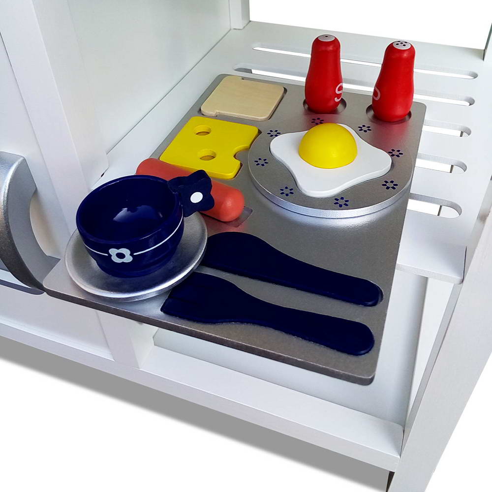 18 Piece Kids Kitchen Play Set - White - Homecoze