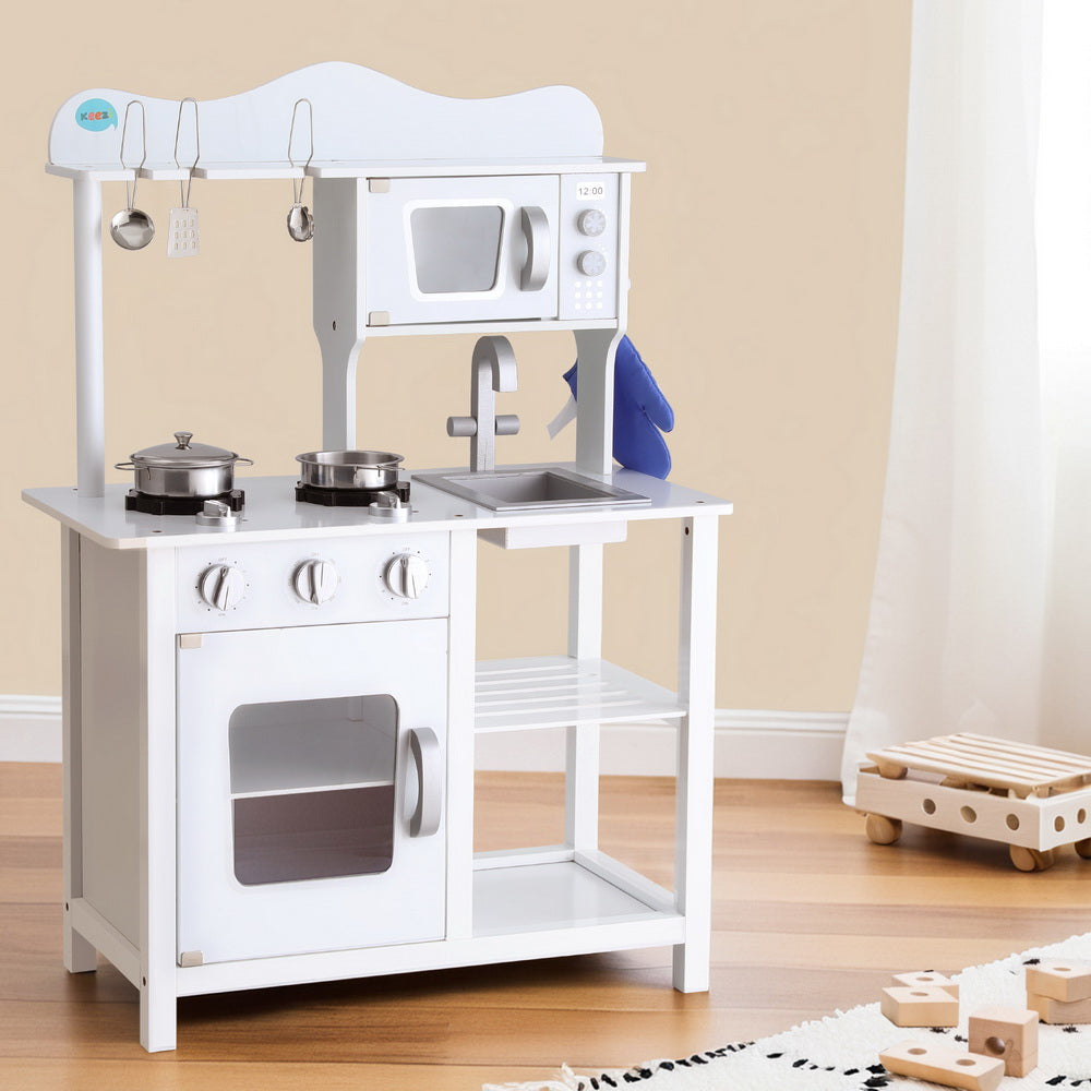 18 Piece Kids Kitchen Play Set - White - Homecoze