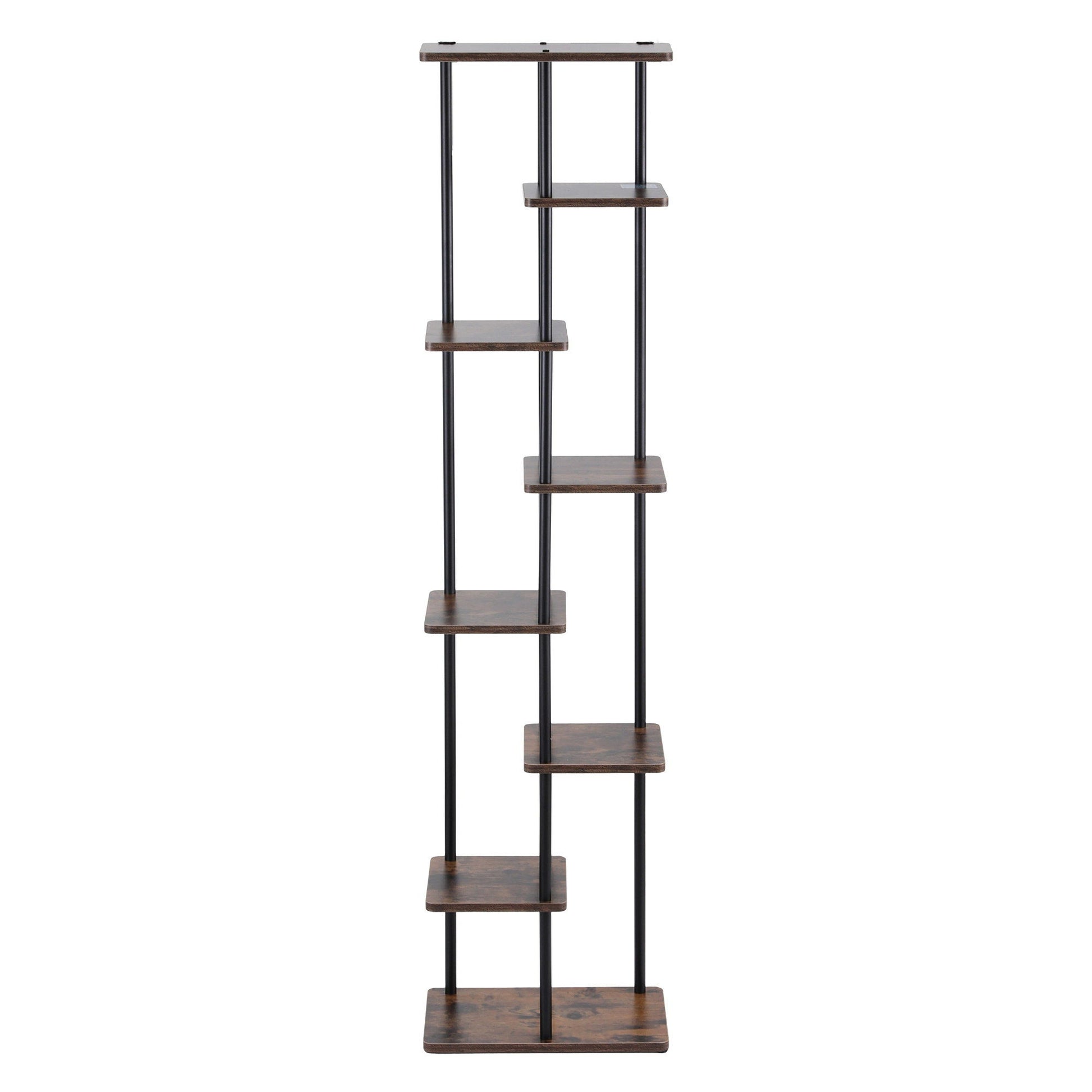 8-Tier Plant Stand Shelf 169cm - Black & Brown - Homecoze