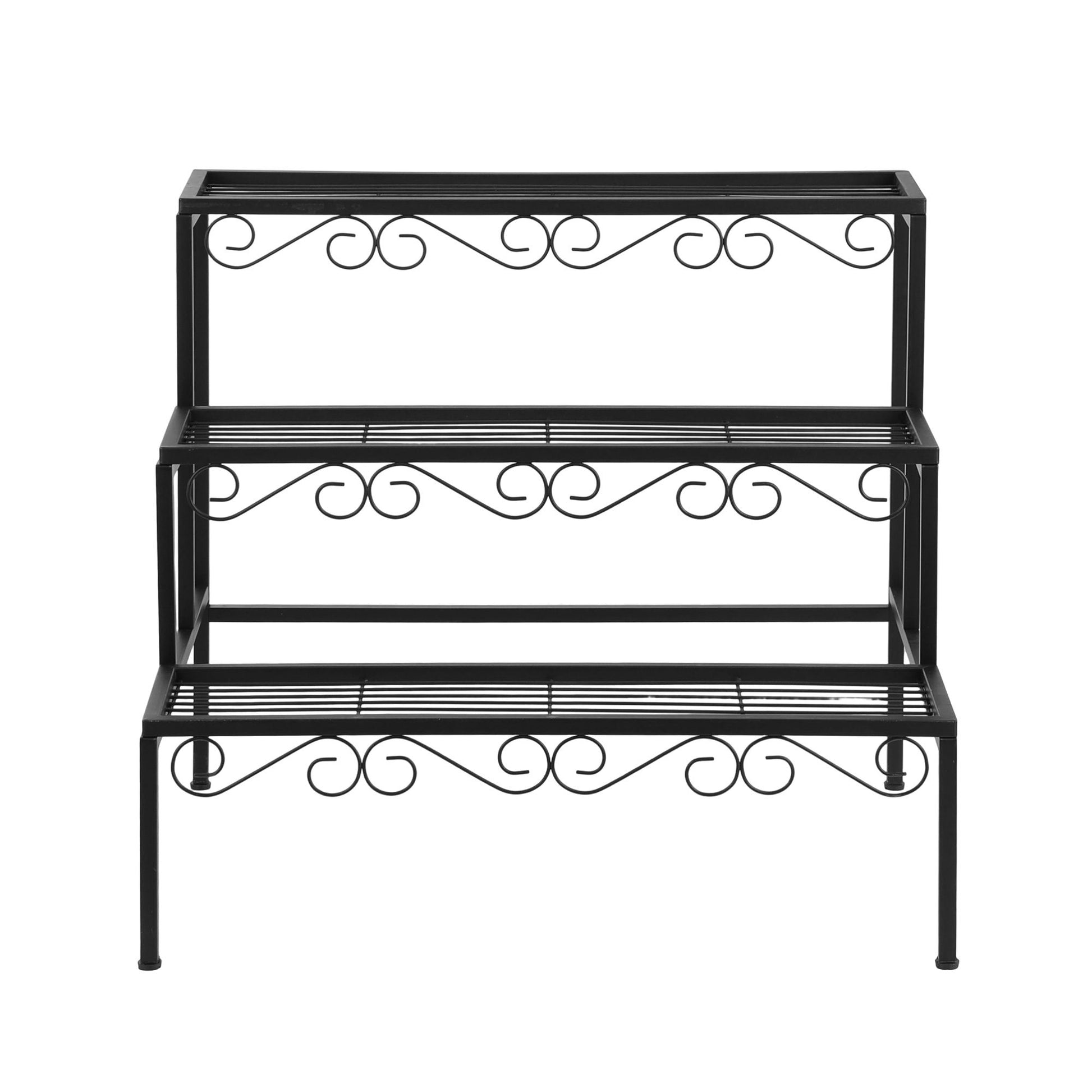 3-Tier Plant Stand Shelf 62cm - Black - Homecoze