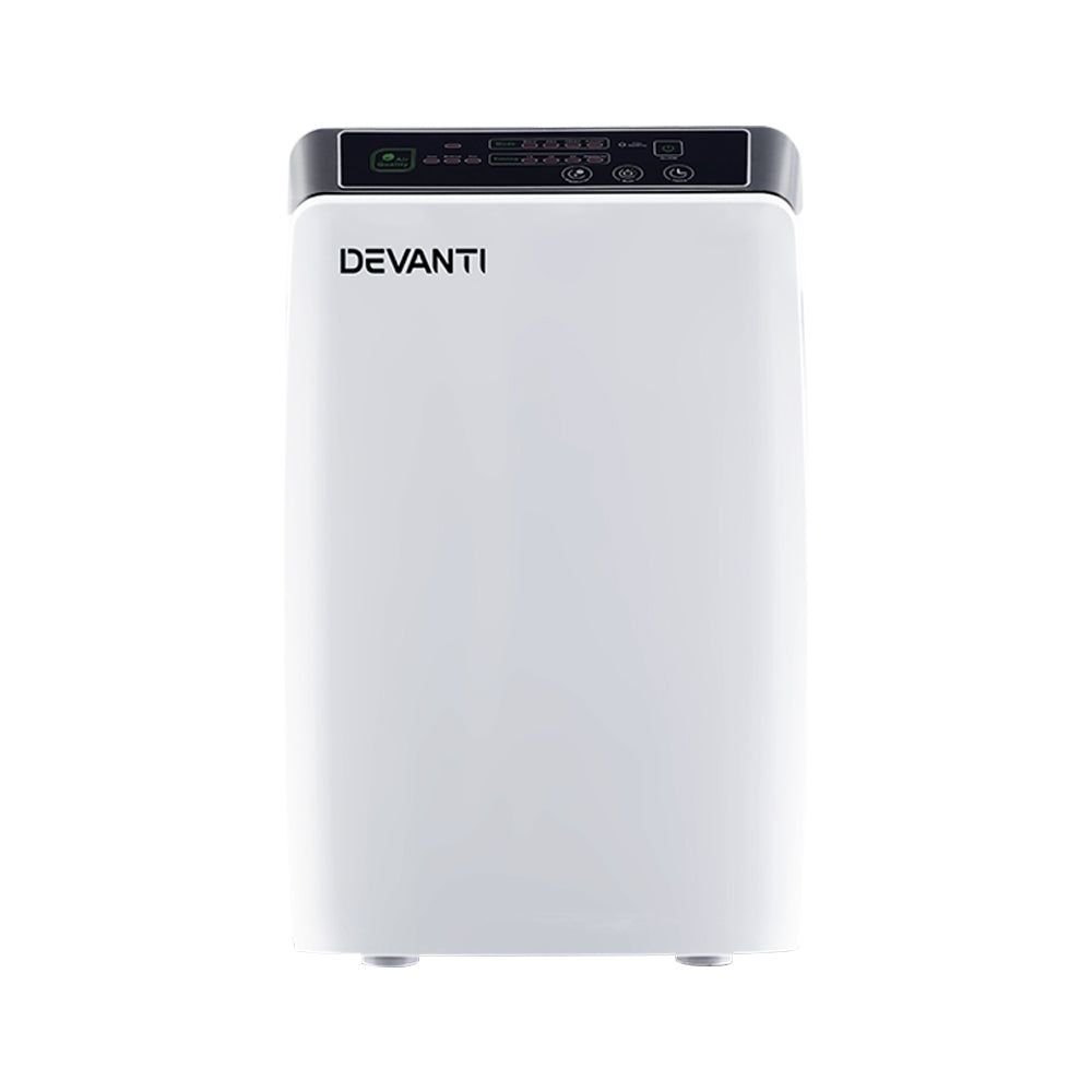 Air Purifier Up to 30㎡ Room with Spare Active Carbon HEPA Filtered Air Cleaner - White