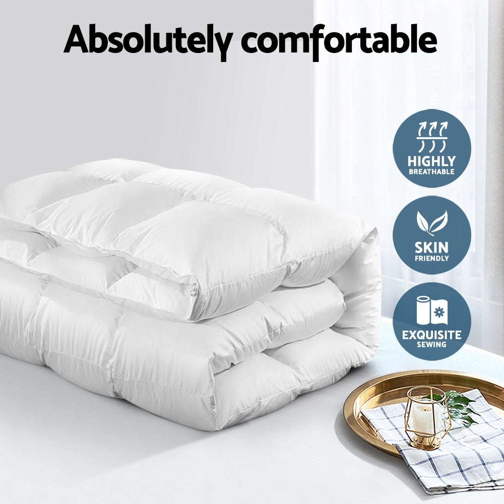 Super King 500GSM Duck Down Feather Quilt - Homecoze