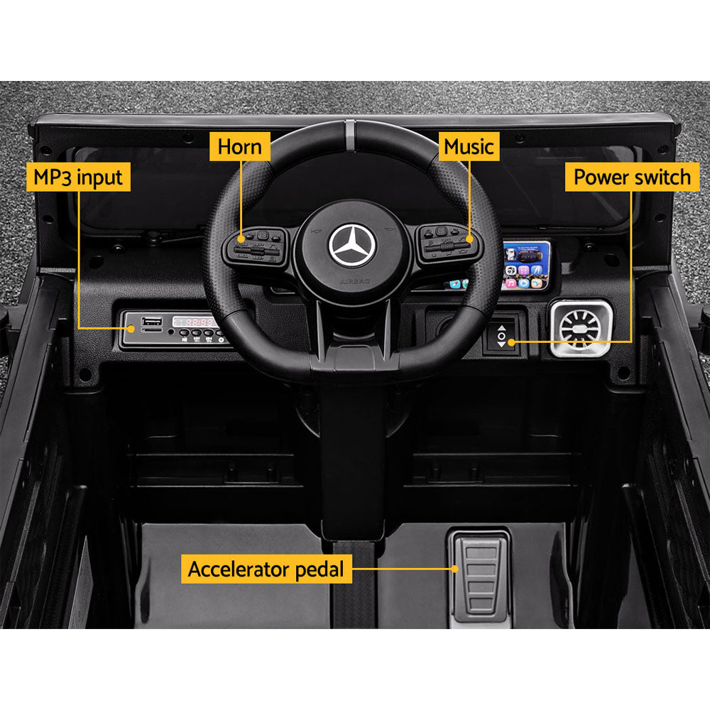 Mercedes-Benz Kids Ride On Car Electric AMG G63 Licensed Remote Cars 12V Black - Homecoze