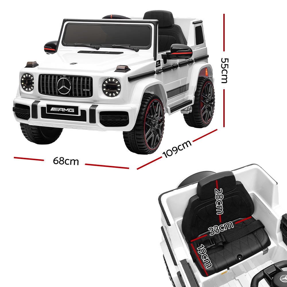 Mercedes-Benz Kids Ride On Car Electric AMG G63 Licensed Remote Cars 12V White - Homecoze