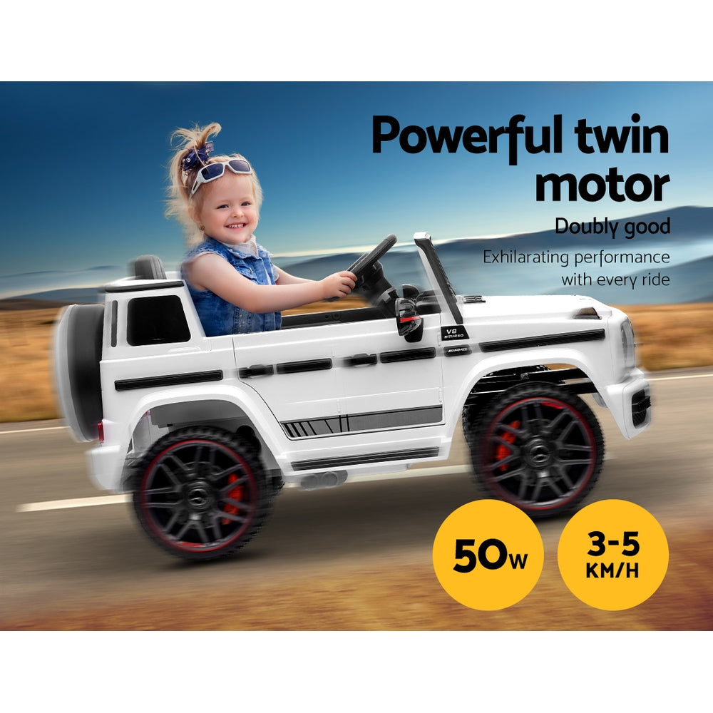 Mercedes-Benz Kids Ride On Car Electric AMG G63 Licensed Remote Cars 12V White - Homecoze