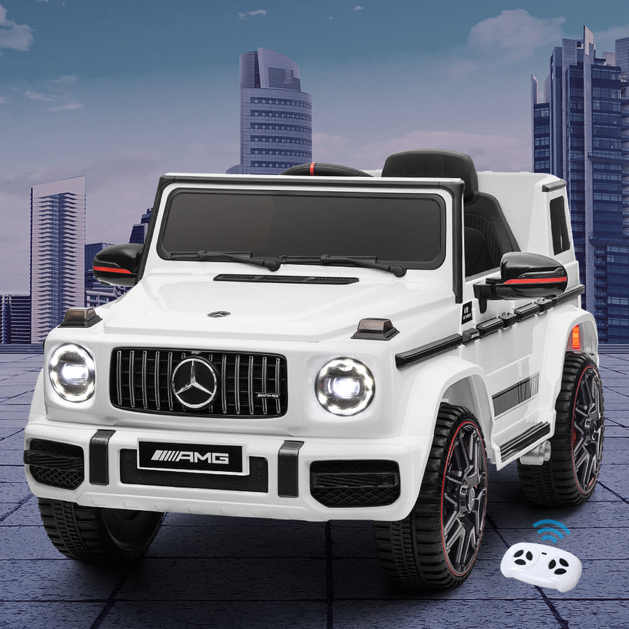 Mercedes-Benz Kids Ride On Car Electric AMG G63 Licensed Remote Cars 12V White - Homecoze