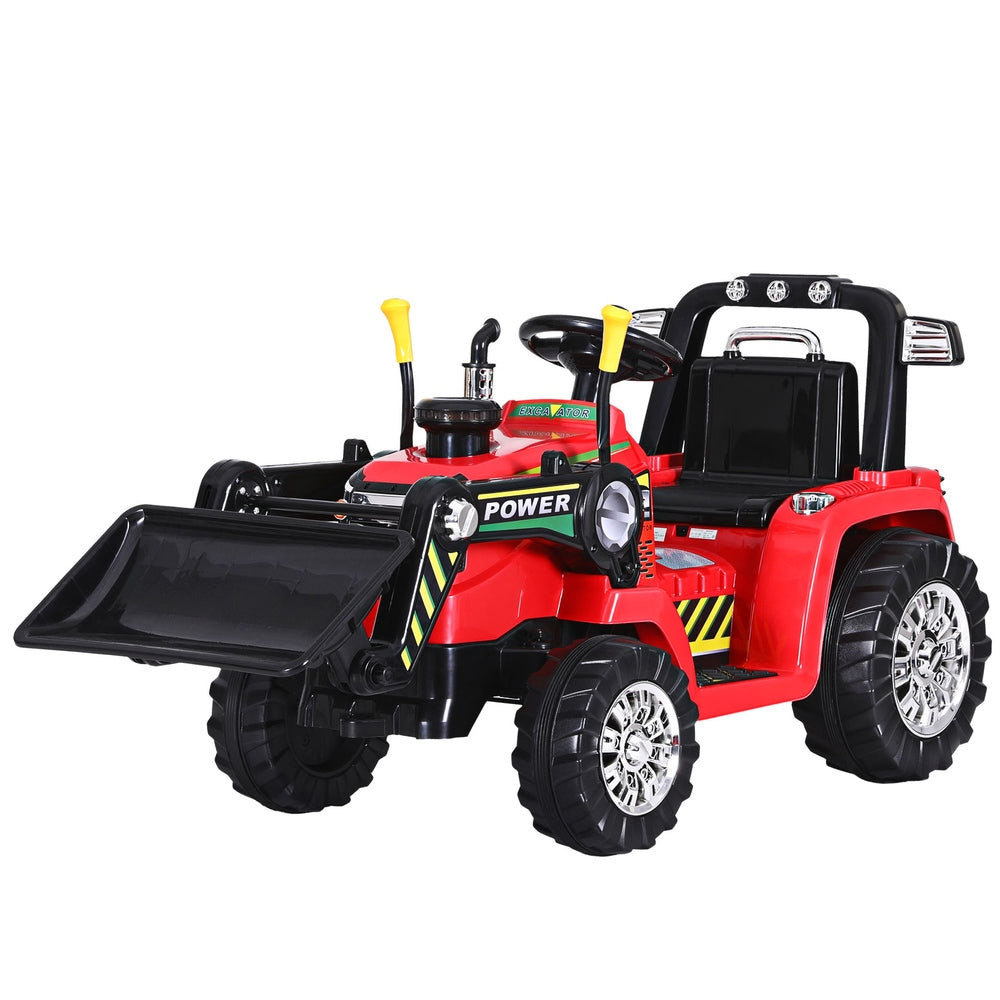 Kids 6V Ride On Dozer Loader Electric Car - Red - Homecoze